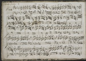 Emanuele Barbella: Sonata I from Sei Sonate ŕ violino Solo, č Cembalo (in the composer's hand). British Library, Add. MS 56102, f. 1v. Photograph © The British Library. This manuscript is described in the RISM music manuscripts database, http://www.r